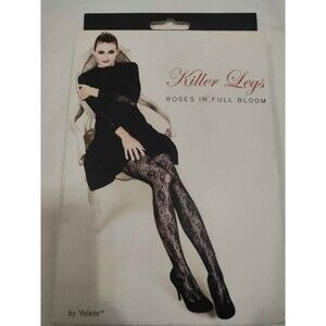 Yelete Killer Legs Roses Lace Fishnet Pantyhose